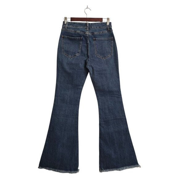 Uniq by Litz NWT Light Wash High Rise Raw Hem Flare Leg Jeans Sz 29 - Picture 5 of 9